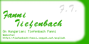 fanni tiefenbach business card